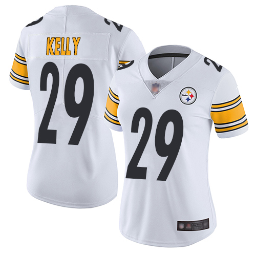 Women Pittsburgh Steelers Football 29 Limited White Kam Kelly Road Vapor Untouchable Nike NFL Jersey